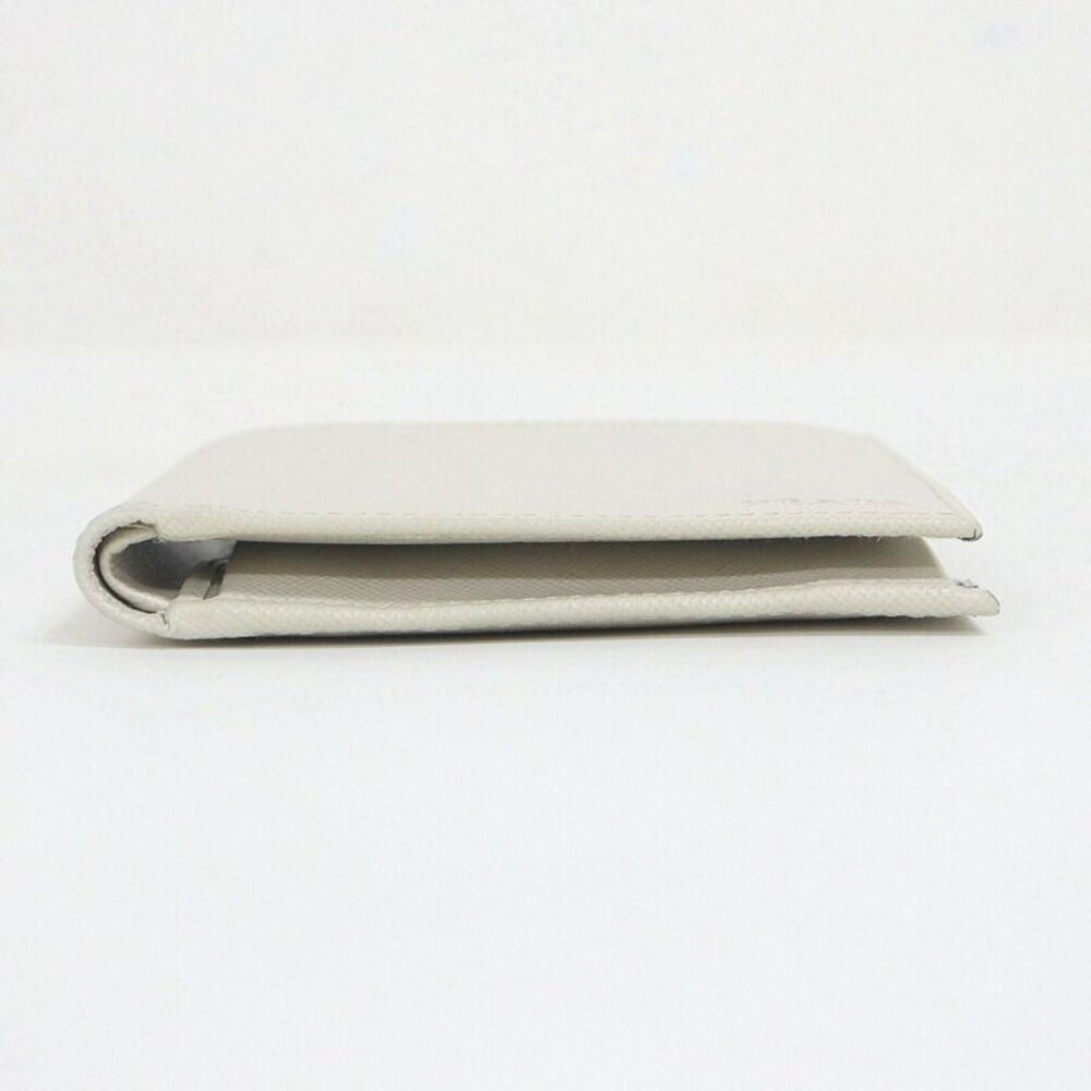 Prada Bifold Compact Wallet Saffiano Leather White Silver - Picture 3 of 7